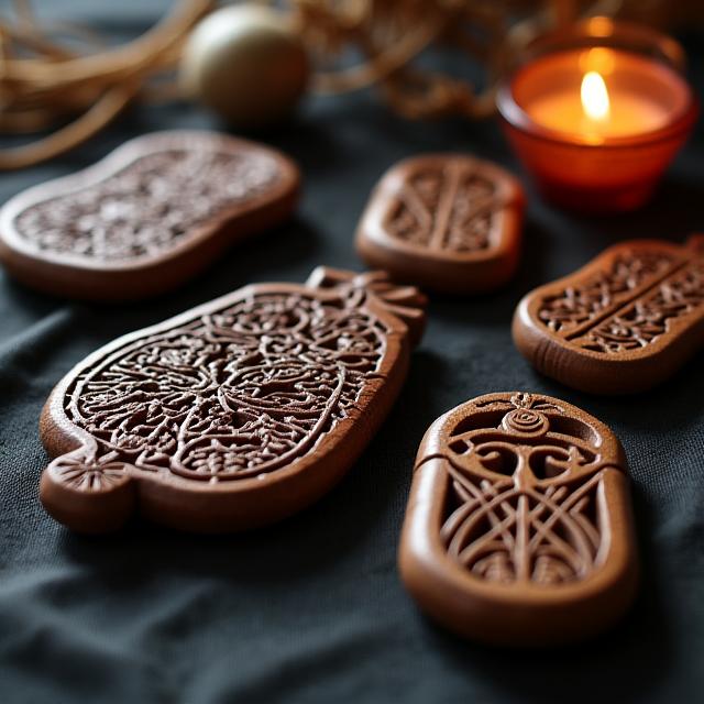 Amuletos ceremoniales en madera